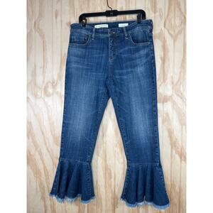 Anthropologie Pilcro and the Letterpress Womens Jeans Size 28 Ruffle Hem Blue